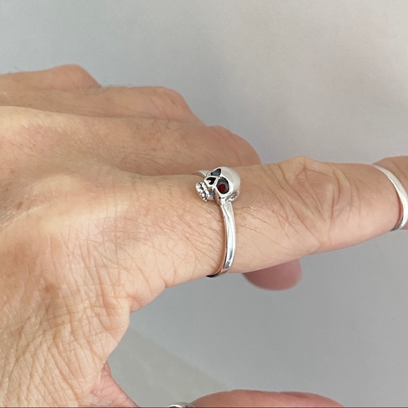Sterling Silver Skull Ring, Religious Ring - Picture 10 of 13